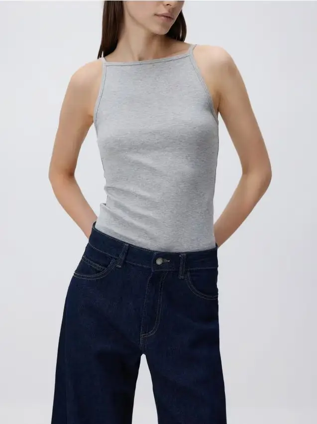 Top in modal - grigio chiaro