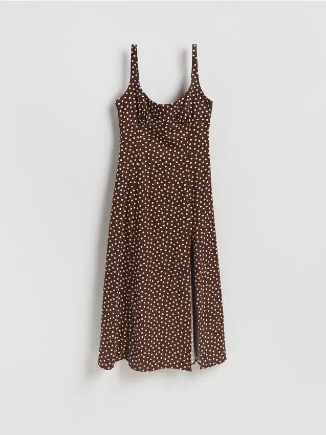 Vestito a pois - marrone scuro