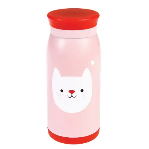 Rex London Borraccia isotermica per bambini Cookie The Cat Rose