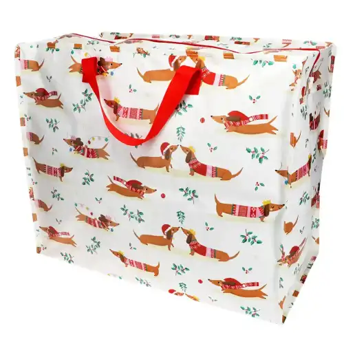 Rex London Borsa di stoccaggio per bambini Chien Saucisse Festif Rouge