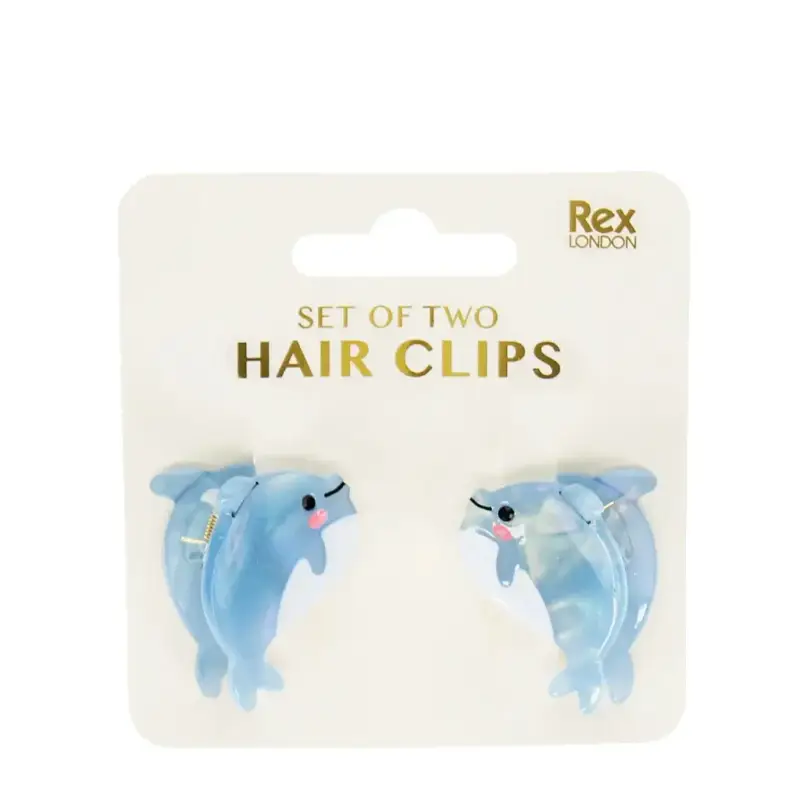 Rex London Mini forcella per capelli bambina Dolphins (x2) Bleu