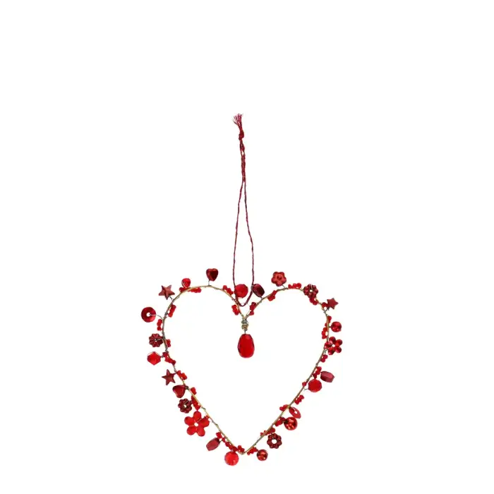 Oggetto decorativo a forma di cuore in perline fatto a mano Rex London