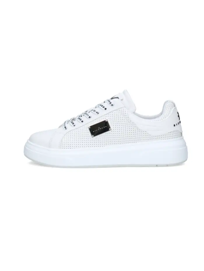 scarpe bianche uomo logo sul lato