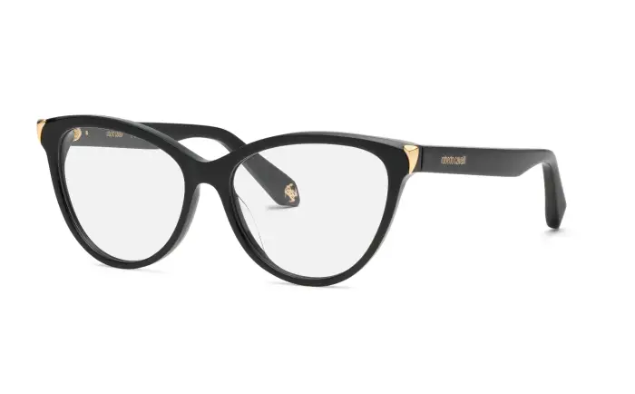 Roberto Cavalli Donna VRC102M 700 Montature da vista Acetato Nero Farfalla