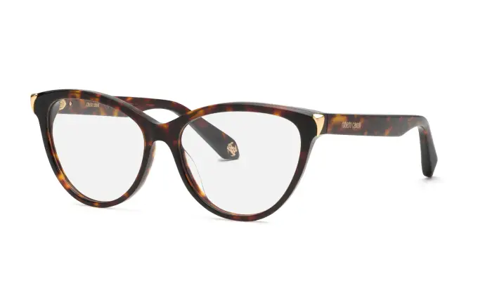 Roberto Cavalli Donna VRC102M 743 Montature da vista Acetato Havana Farfalla