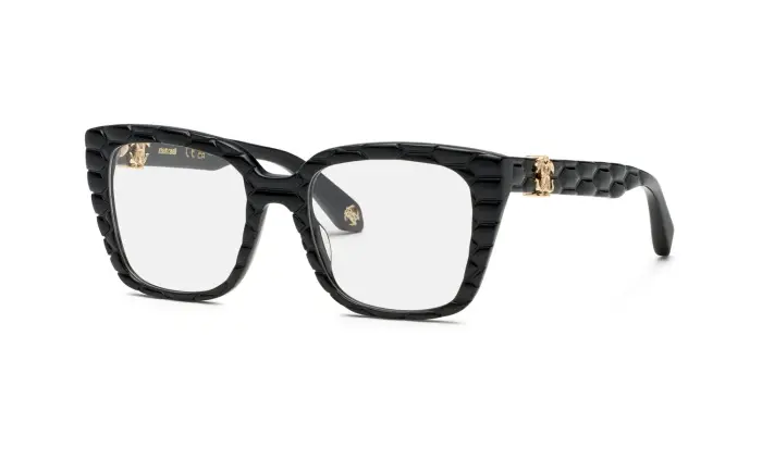 Roberto Cavalli Donna VRC106V 700Y Montature da vista Acetato Nero Farfalla