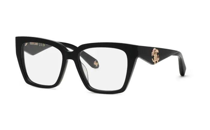 Roberto Cavalli Donna VRC112 700 Montature da vista Acetato Nero Farfalla