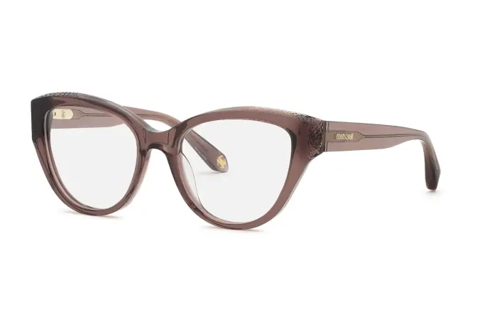 Roberto Cavalli Donna VRC146M 07AY Montature da vista Acetato Marrone Farfalla