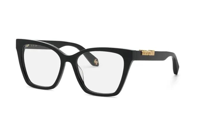 Roberto Cavalli Donna VRC159M 700 Montature da vista Acetato Nero Farfalla