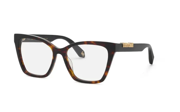 Roberto Cavalli Donna VRC159M 743 Montature da vista Acetato Havana Farfalla