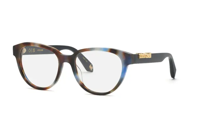 Roberto Cavalli Donna VRC160M 09UV Montature da vista Acetato Havana Geometrica