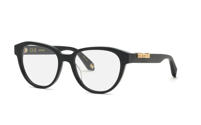 Roberto Cavalli Donna VRC160M 700 Montature da vista Acetato Nero Geometrica