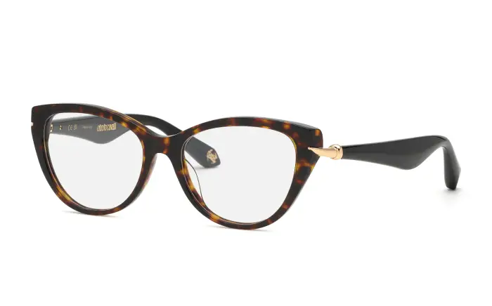 Roberto Cavalli Donna VRC162M 743 Montature da vista Acetato Havana Farfalla