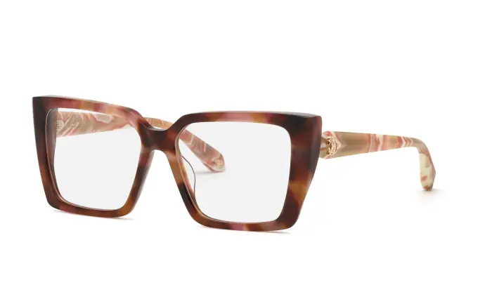 Roberto Cavalli Donna VRC163M 01GQ Montature da vista Acetato Havana Squadrata