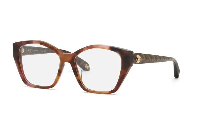 Roberto Cavalli Donna VRC164M 1GQY Montature da vista Acetato Havana Geometrica