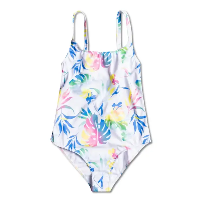 Costume da bagno 1 pezzo per bambina Roxy Good Romance Blanc