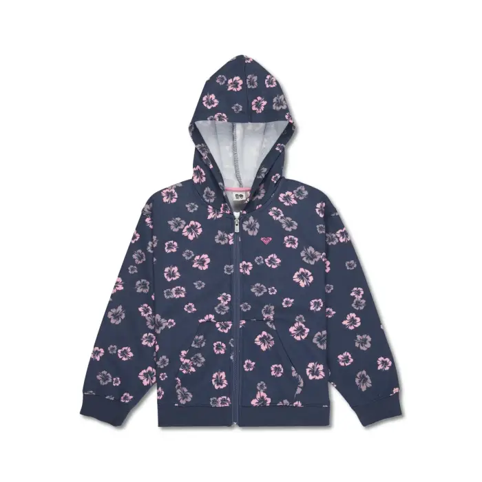Felpa con cerniera a cappuccio da bambina Roxy Twenty Five Miles Brshd Bleu