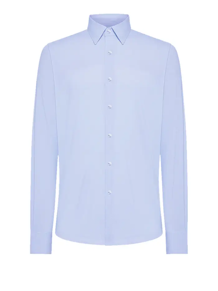 camicia rrd oxford jacquard da uomo - celeste