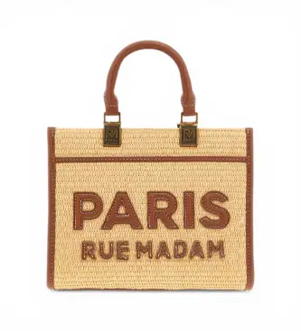 RUE MADAM PARIS per donna 1534 Iconique Mini Tote Borsa in paglia marrone (OSFA), Casual, Poliuretano
