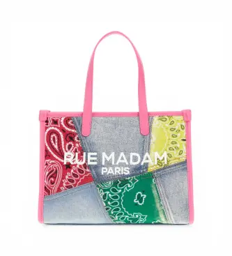 RUE MADAM PARIS per donna 1552 Mini borsa tote con stampa paisley multicolore (OSFA), Casual, Poliuretano