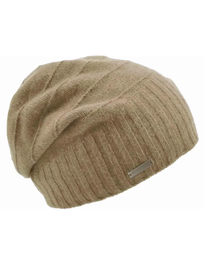 Seeberger Est 1890 Cappelli in lana beige con bordo a coste Donna 019855-00000