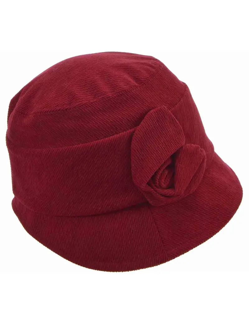 Seeberger Est 1890 Cappelli in velluto rosso con fiore Donna 019727-00000