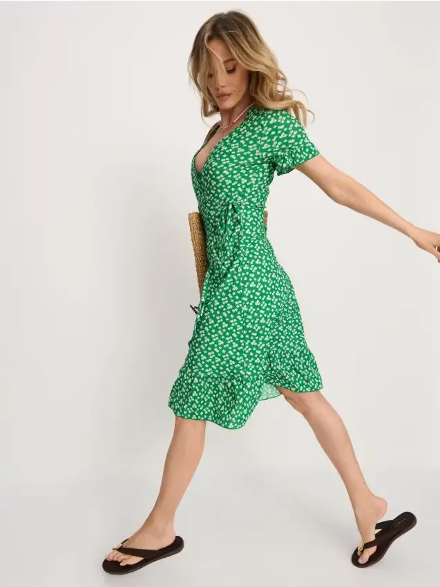 Sinsay Abito mini a portafoglio con volant a stampa floreale - multicolor