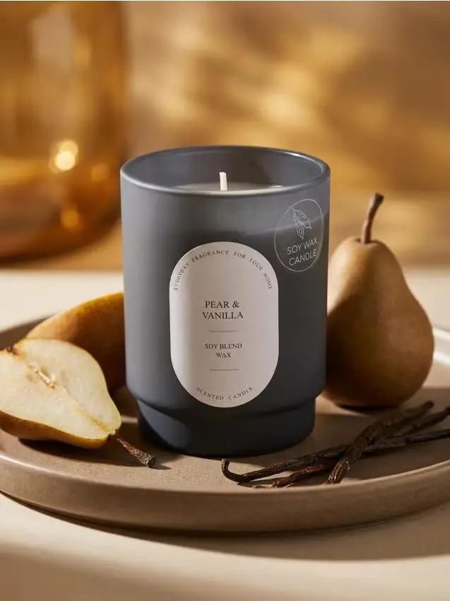 Sinsay Candela profumata di soia Pear & Vanilla - nero