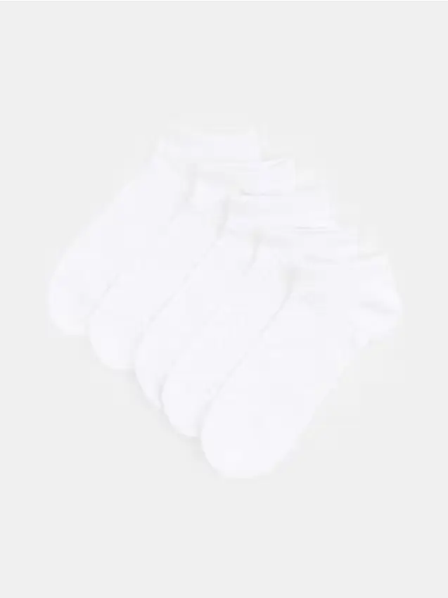 Confezione da 5 paia di calze in misto cotone - bianco