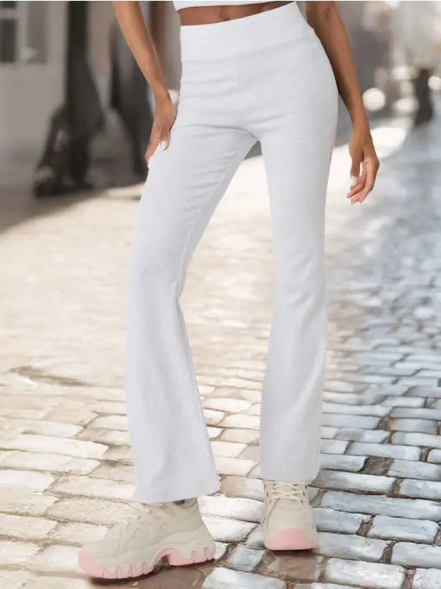 Sinsay Leggings a vita alta - grigio chiaro