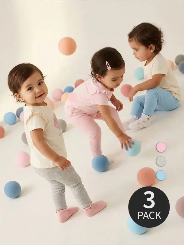 Sinsay Leggings in cotone 3 pack - blu pallido