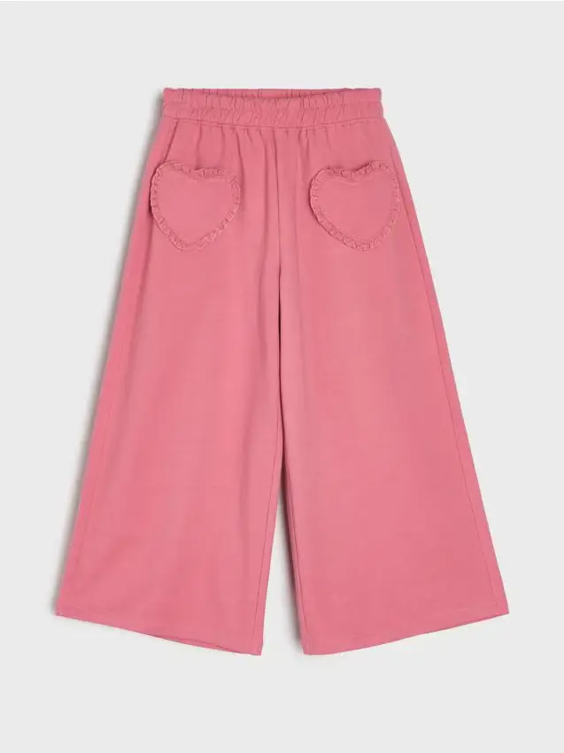 Pantaloni wide leg - rosa cipria