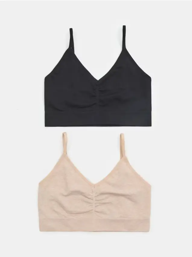 Sinsay Reggiseni senza cuciture tipo top 2 confezioni - nude