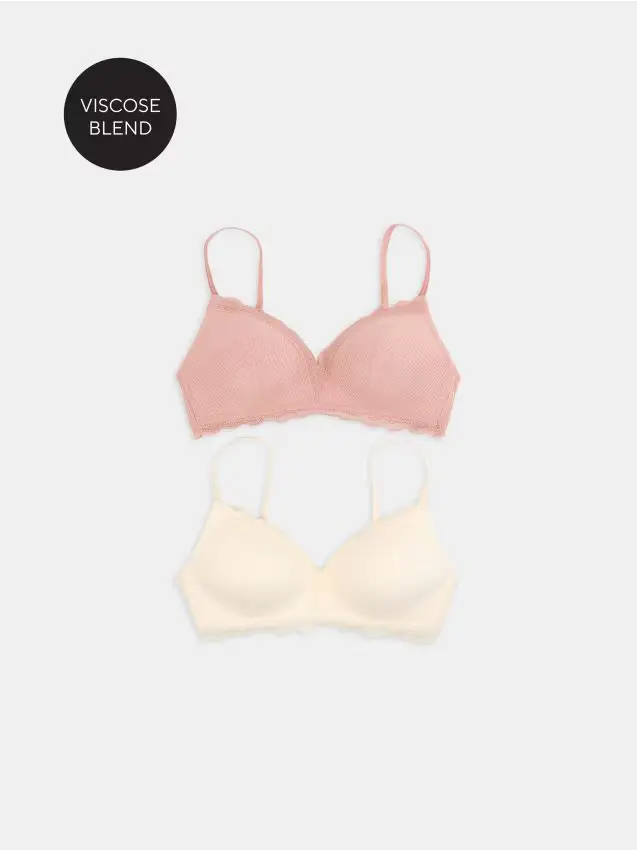 Reggiseni triangolari senza ferretto in viscosa, confezione da 2 - multicolor