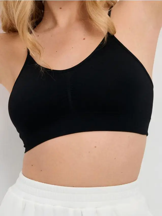 Sinsay Top bralette senza cuciture - nero