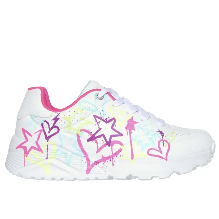 Scarpe da basket da bambina Skechers Uno Lite Blanc