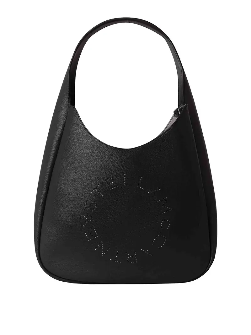 Stella Mccartney Borsa Hobo Grande Eco Goffrata Granata Nero