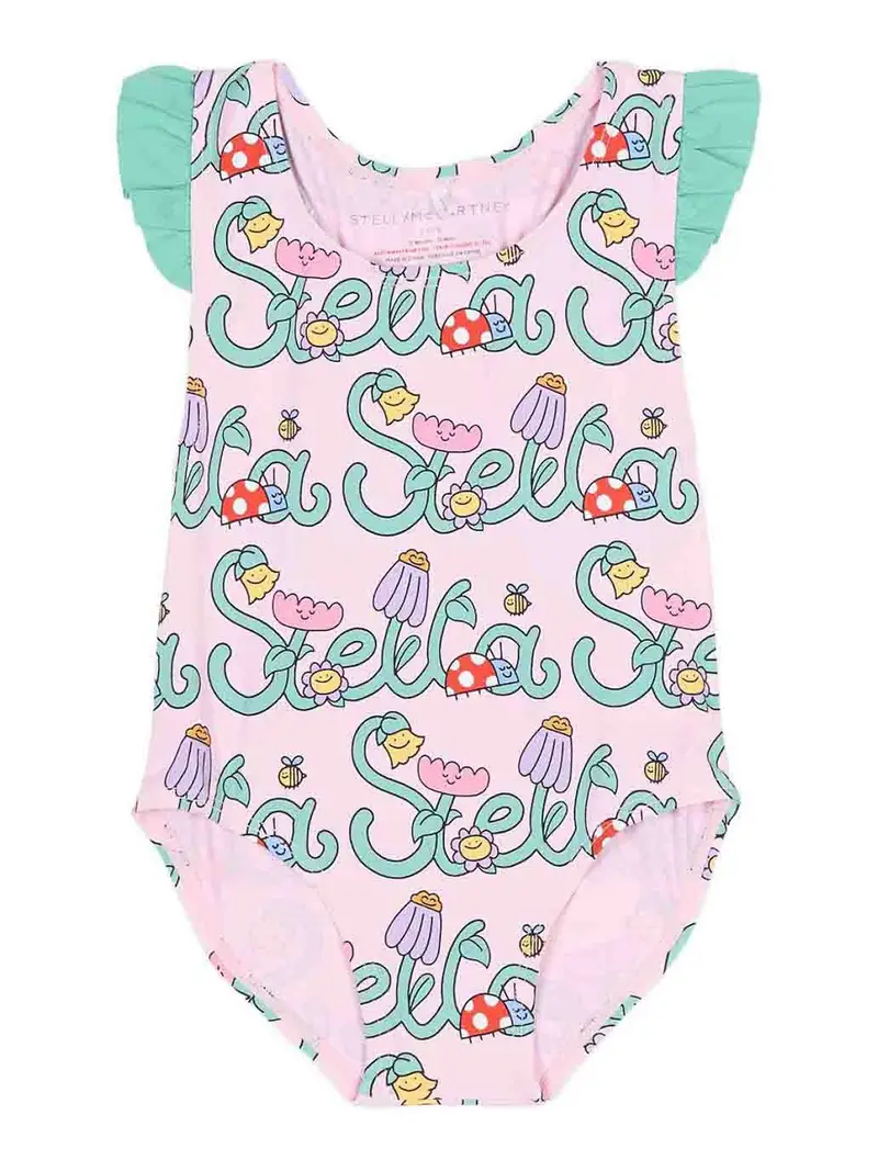 Stella Mccartney Costume Da Bagno Con Logo Color Carne E Neutri