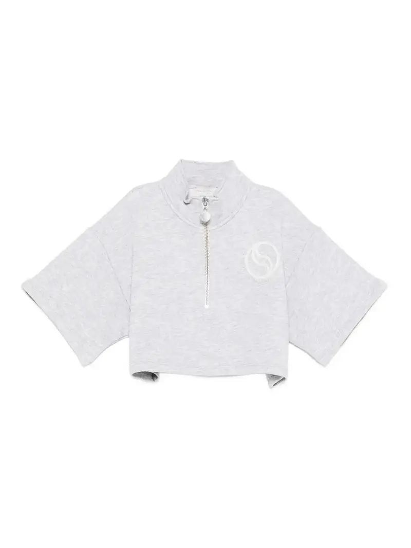 Stella Mccartney Felpa Con Zip E Collo Rialzato Grigio