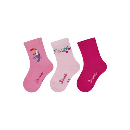 Sterntaler Calzini con motivo di tucano per ragazza (x3) Rose