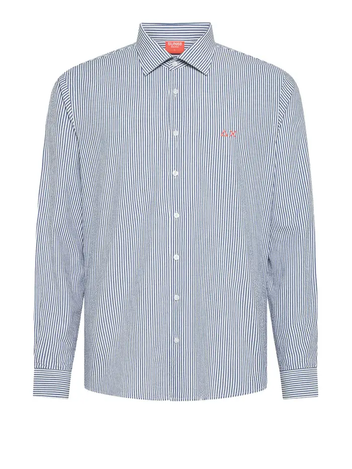 camicia casual sun68 da uomo - blu