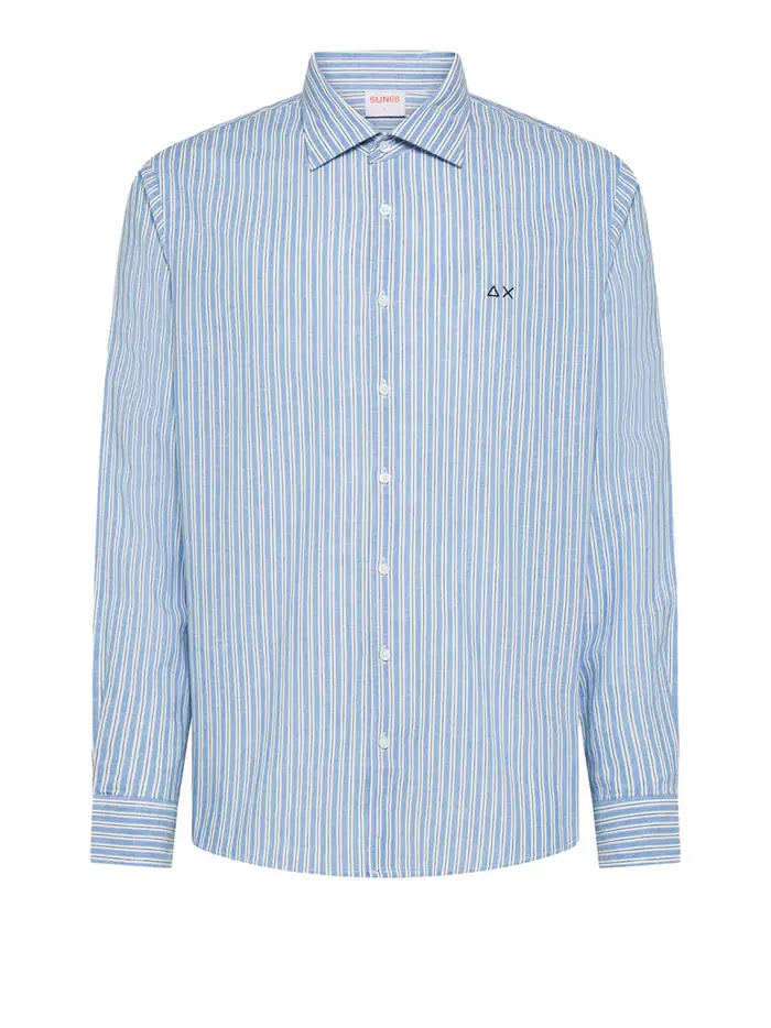 camicia casual sun68 da uomo - celeste