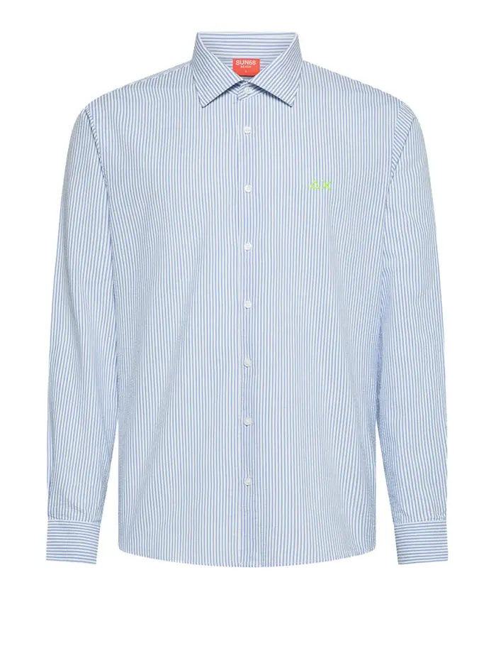camicia casual sun68 da uomo - celeste