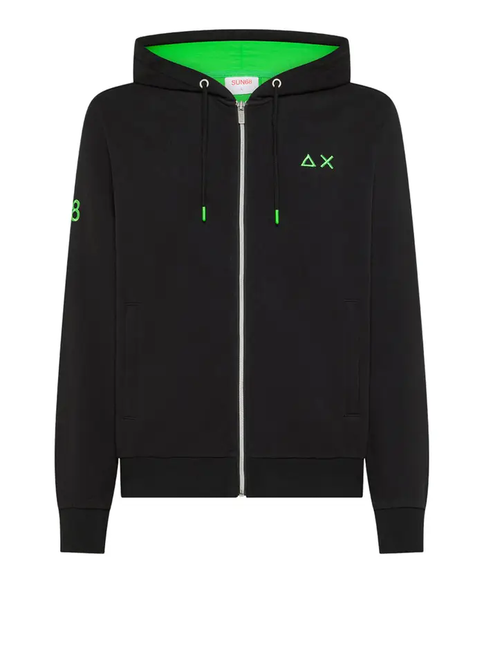 felpa zip sun68 da uomo - nero