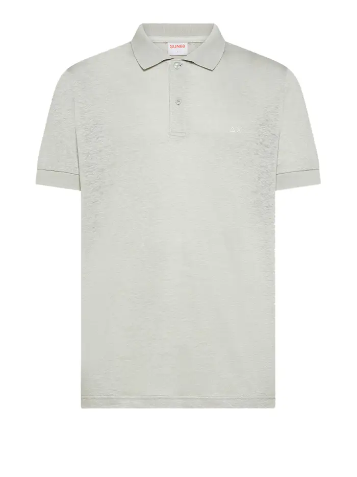 polo sun68 jersey linen da uomo - grigio