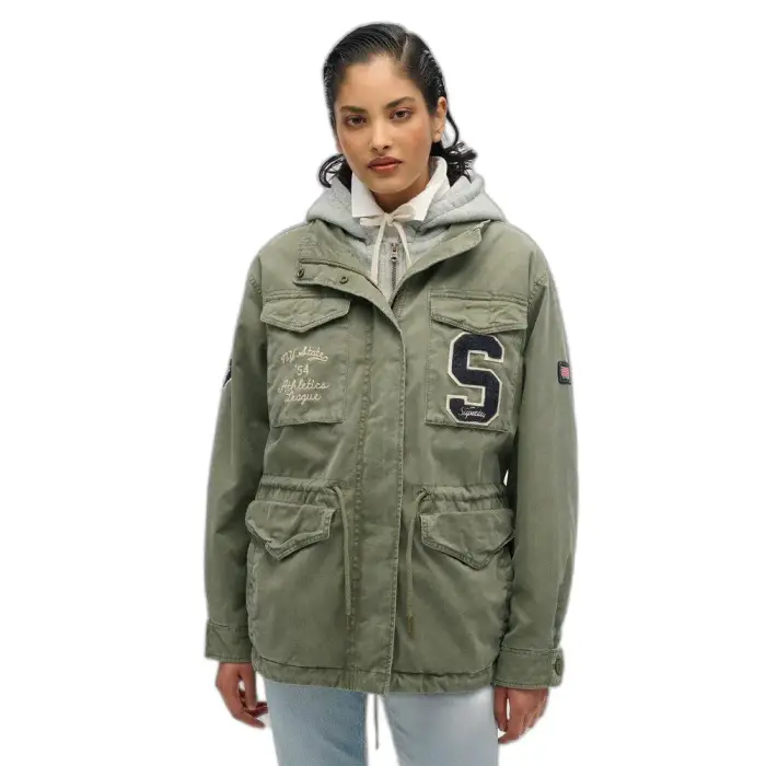 Felpa con cappuccio militare ricamata donna Superdry