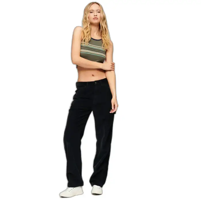 Pantaloni a coste da donna Superdry Carpenter Bleu