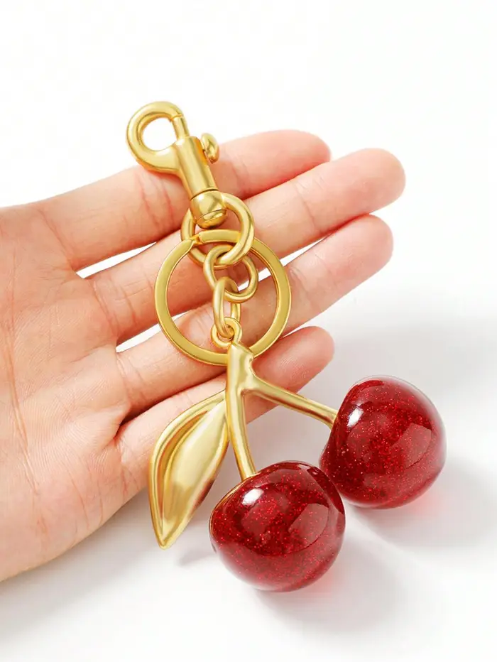 Portachiavi Pendente Ciliegia Rossa per Decorazione Borsa Carina da Donna Gioielli Multifunzionali Accessori Chiavi Auto Portachiavi alla Moda