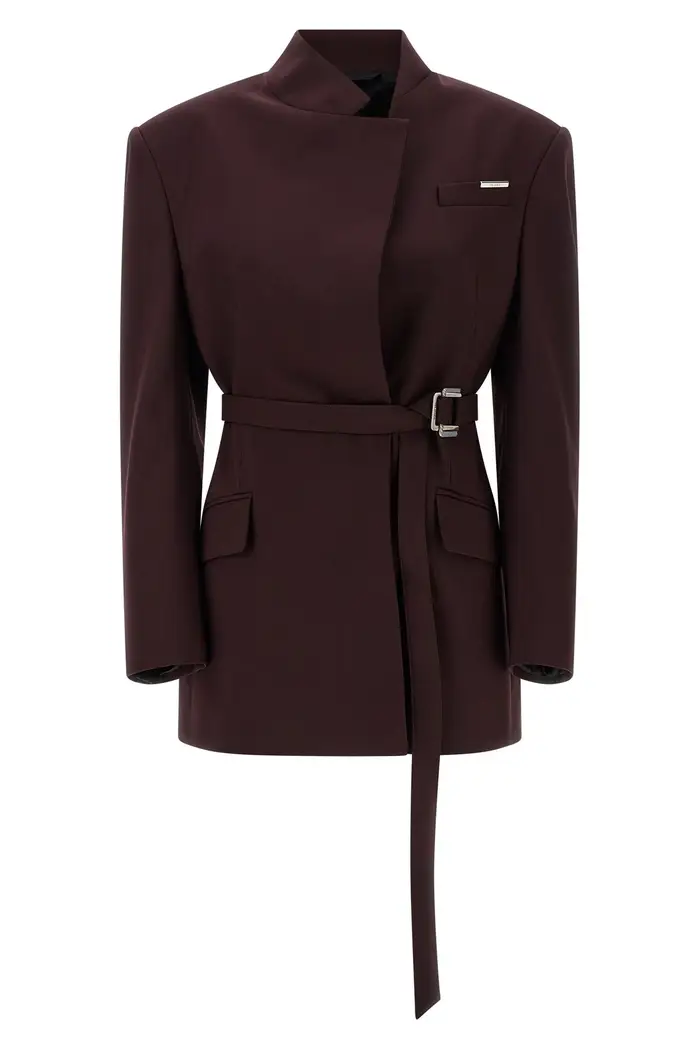 THE ATTICO Blazer Maxi Spalline Viola