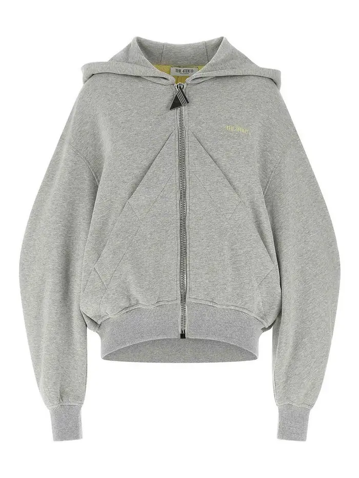 The Attico Felpa con cappuccio con logo Grigio
